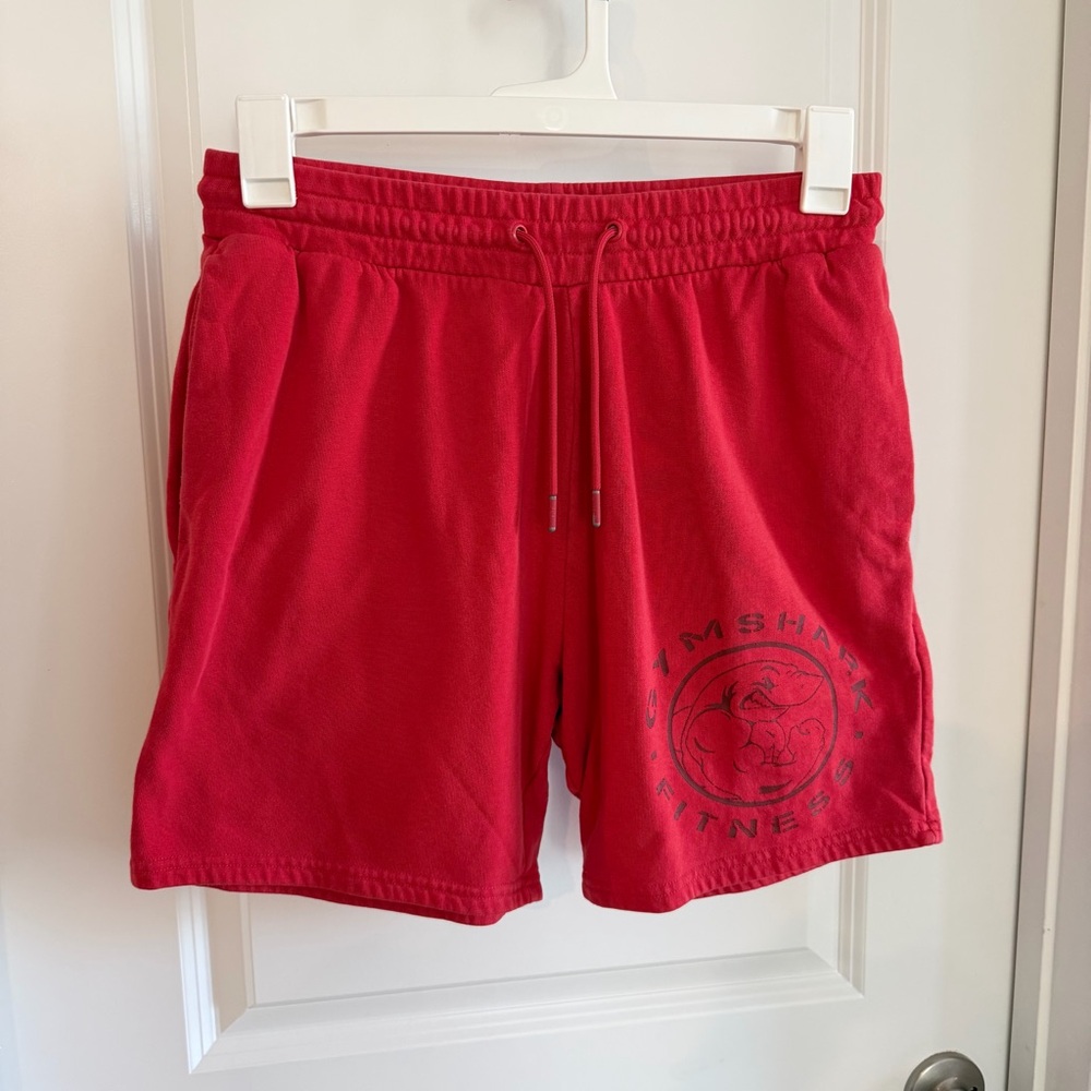 Gymshark Legacy Shorts Mens Md Red Cotton Blend Gym Workout Drawstring Sweats